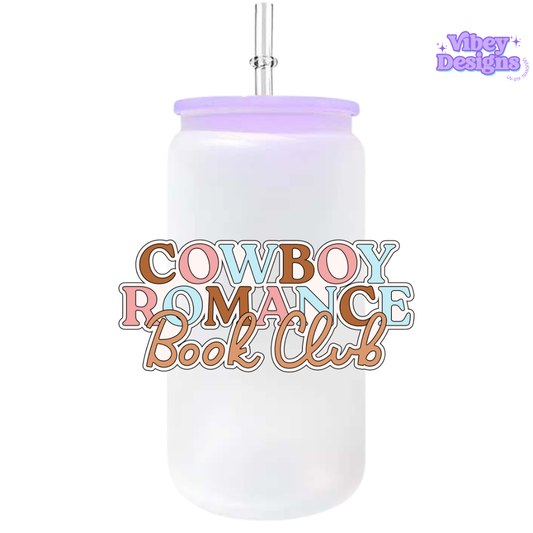 UV-DTF Transfer for Bottle, Glass, Mug, Diary - Member of the Cowboy Romance Book Club