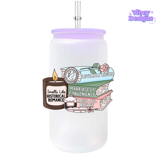 UV-DTF Transfer for Bottle, Glass, Mug, Diary - Smells like Historical Romance Stack