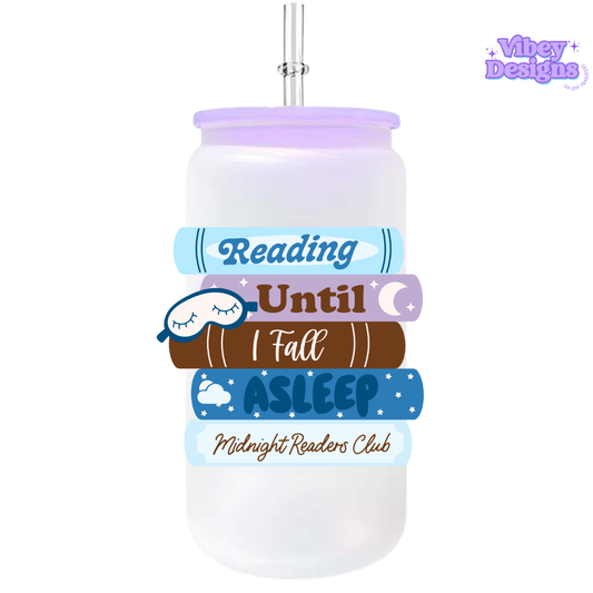 UV-DTF Transfer for Bottle, Glass, Mug, Diary - Reading Until I Fall Asleep