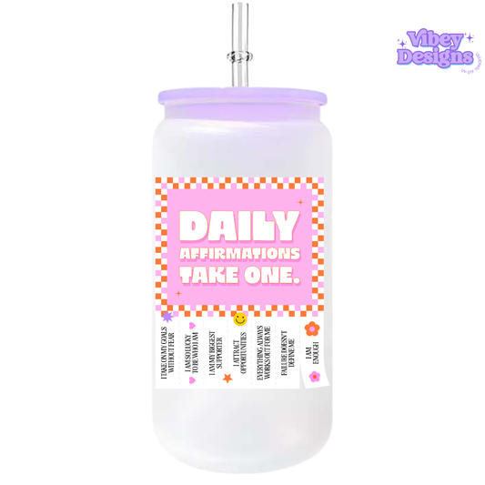 UV-DTF Transfer for Bottle, Glass, Mug, Diary - Take One Daily Affirmations