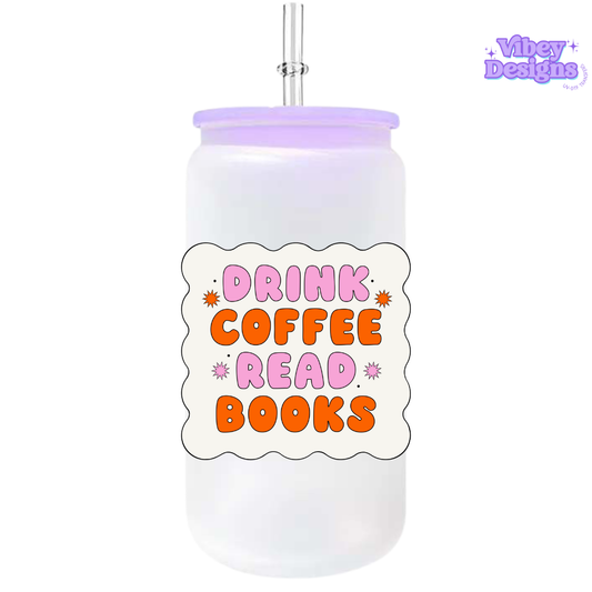 UV-DTF Transfer for Bottle, Glass, Mug, Diary - Drink Coffee Read Books