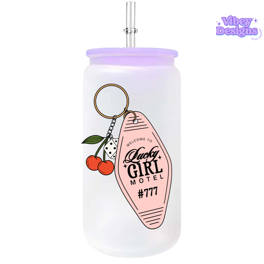 UV-DTF Transfer for Bottle, Glass, Mug, Diary - Lucky Girl