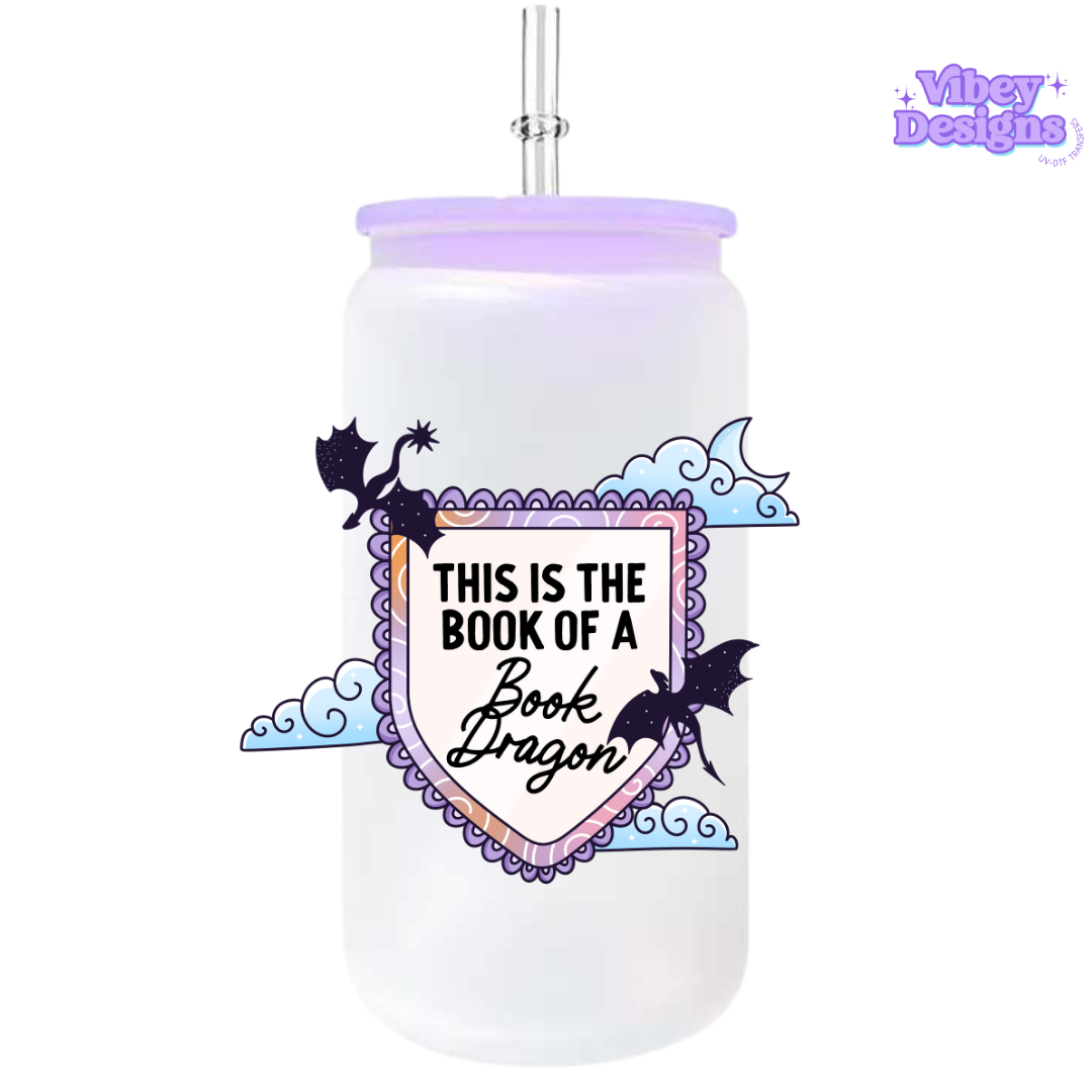 UV-DTF Transfer for Bottle, Glass, Mug, Diary - Book of a Book Dragon