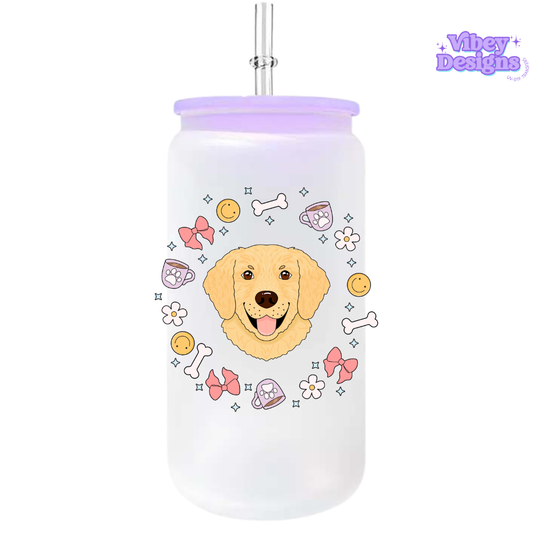 UV-DTF Transfer for Bottle, Glass, Mug, Diary - Golden Retreiver #2