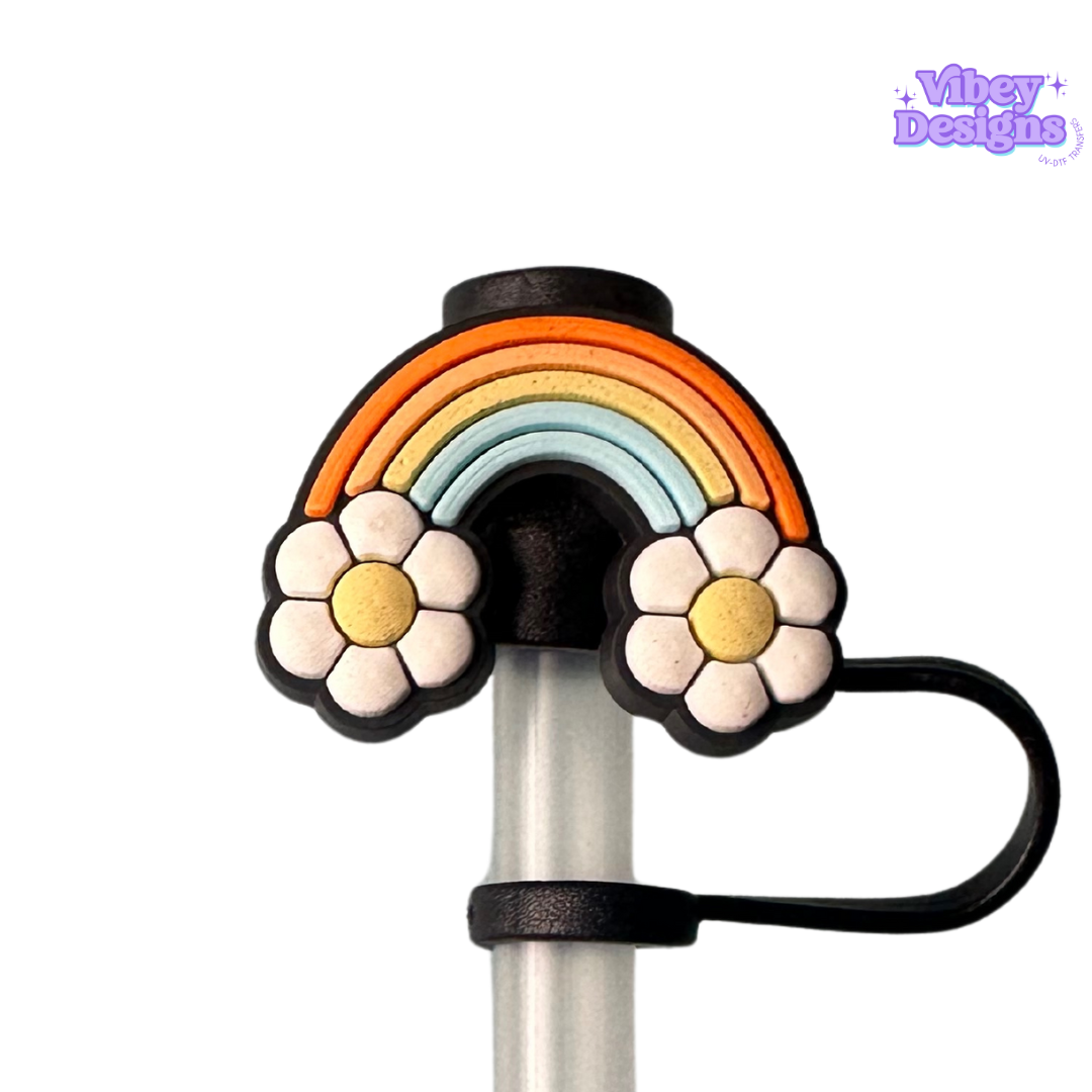 Flower Rainbow 40oz Straw Topper