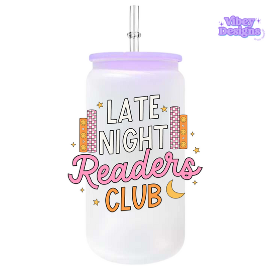 UV-DTF Transfer for Bottle, Glass, Mug, Diary - Late Night Reader