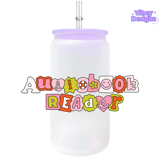 UV-DTF Transfer for Bottle, Glass, Mug, Diary - Audio Book Reader