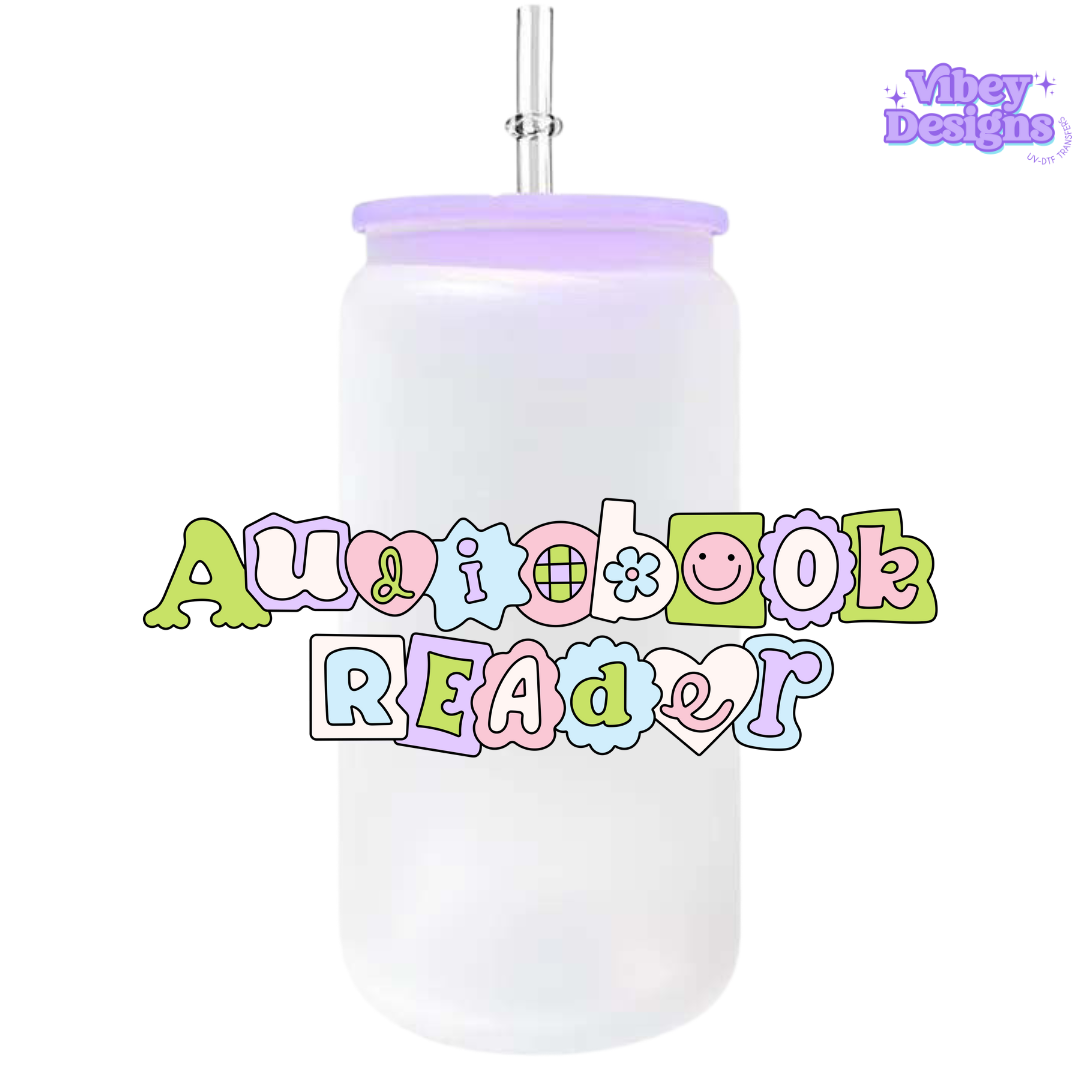 UV-DTF Transfer for Bottle, Glass, Mug, Diary - Audio Book Reader