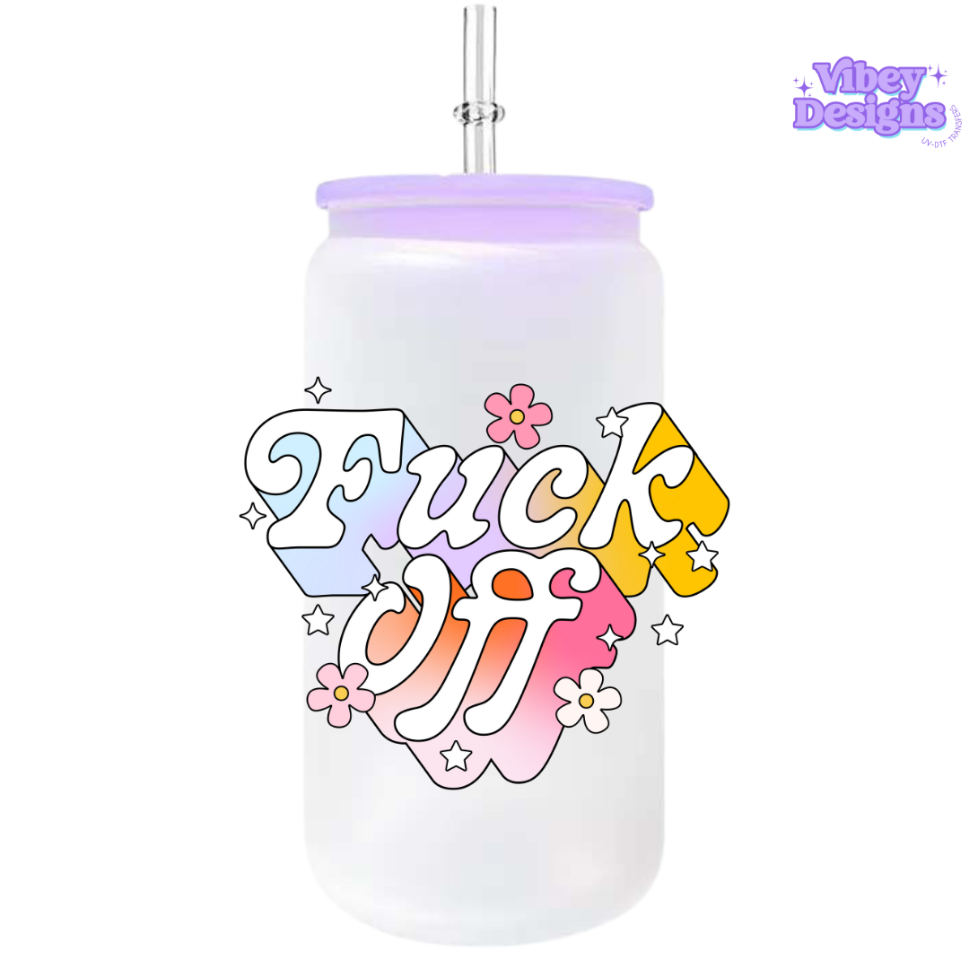UV-DTF Transfer for Bottle, Glass, Mug, Diary - F Off