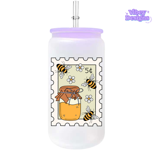 UV-DTF Transfer for Bottle, Glass, Mug, Diary - Bee Stamp