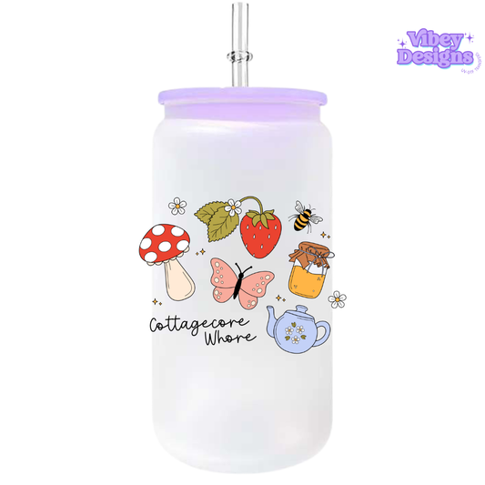 UV-DTF Transfer for Bottle, Glass, Mug, Diary - Cottage Wh**e