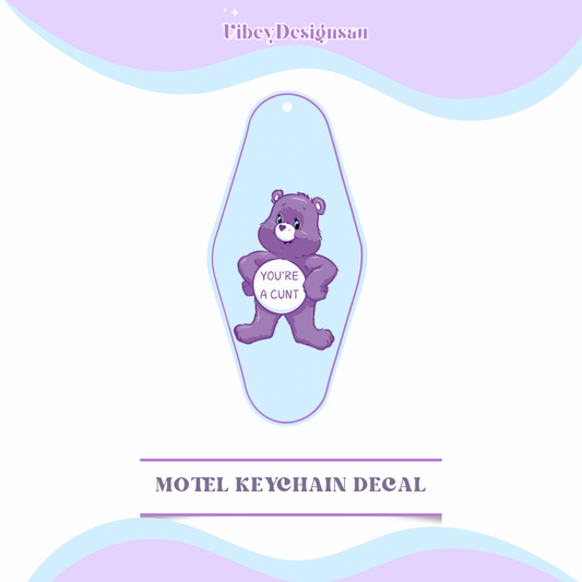 RTS Motel Keychain | Shot glass Decal - Swear Bear Purple