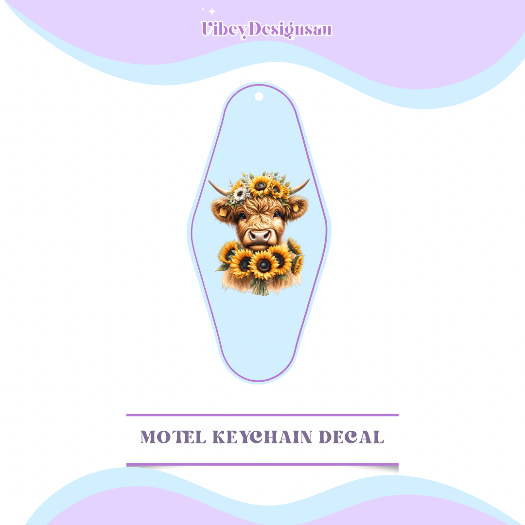 RTS Motel Keychain | Shot glass Decal - Sunflower Cow