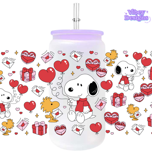 Uv Dtf Wrap For 16oz Libbey Glass - #VAL37 Love in the air