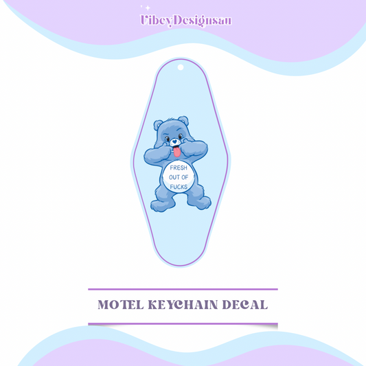 RTS Motel Keychain | Shot glass Decal - Swear Bear Blue