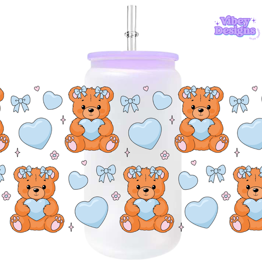 Uv Dtf Wrap For 16oz Libbey Glass - #VAL44 Teddy Bears