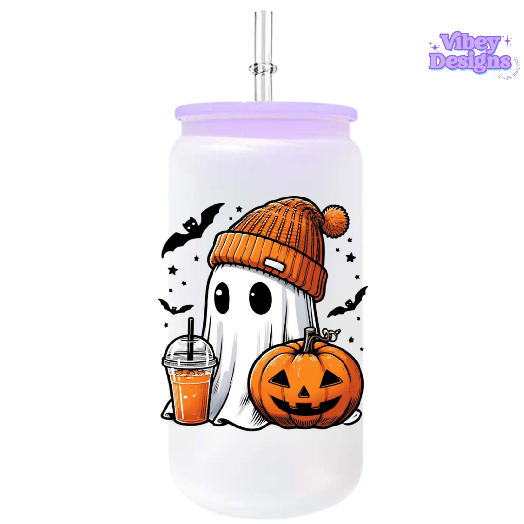 UV-DTF Transfer for Bottle, Glass, Mug, Diary - Cute Coffee Ghost