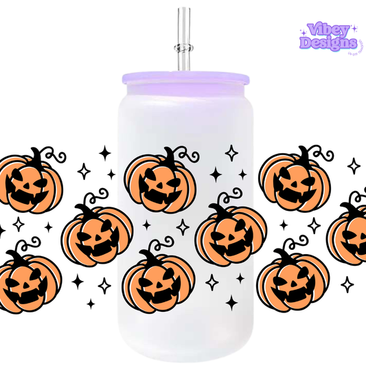 Uv Dtf Wrap For 16oz Libbey Glass - Jack’O Latern