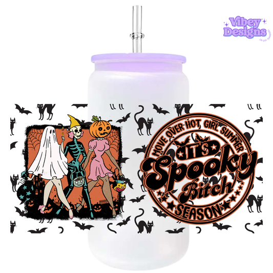 Uv Dtf Wrap For 16oz Libbey Glass - It’s Spooky Bitch Season