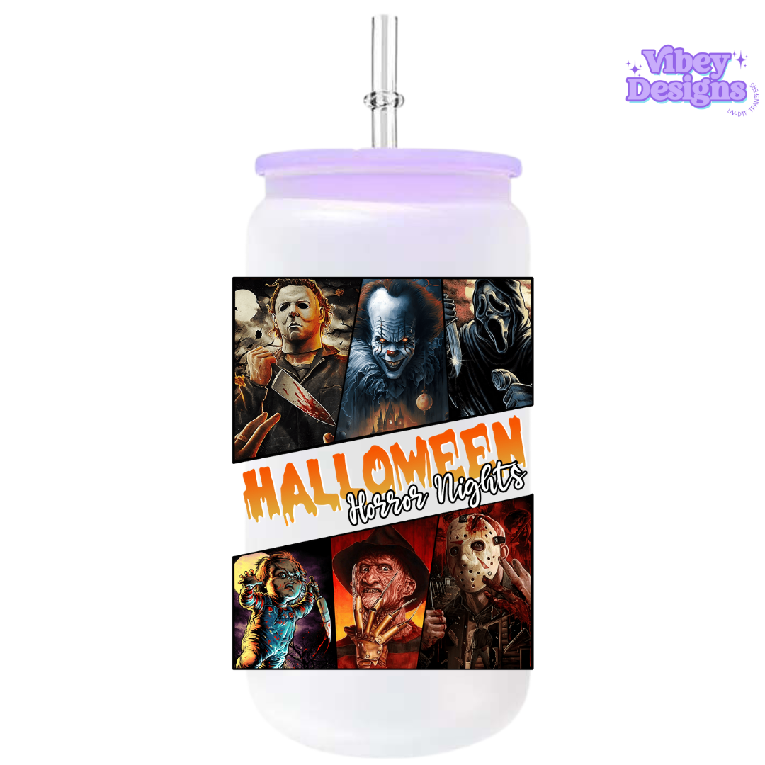 UV-DTF Transfer for Bottle, Glass, Mug, Diary - Halloween Horror Nights