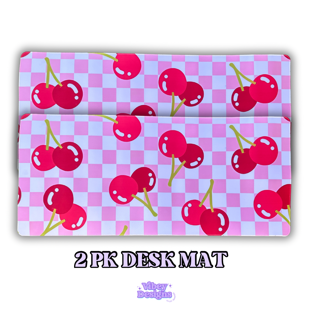 Desk Mat - Checkered Cherries (Set of 2)