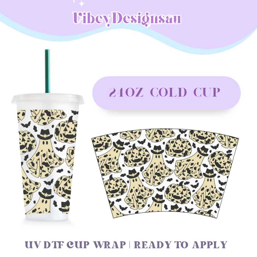 24oz Cold Cup Uv Dtf Wrap - Cowboy Ghosts – VibeyDesigns Au