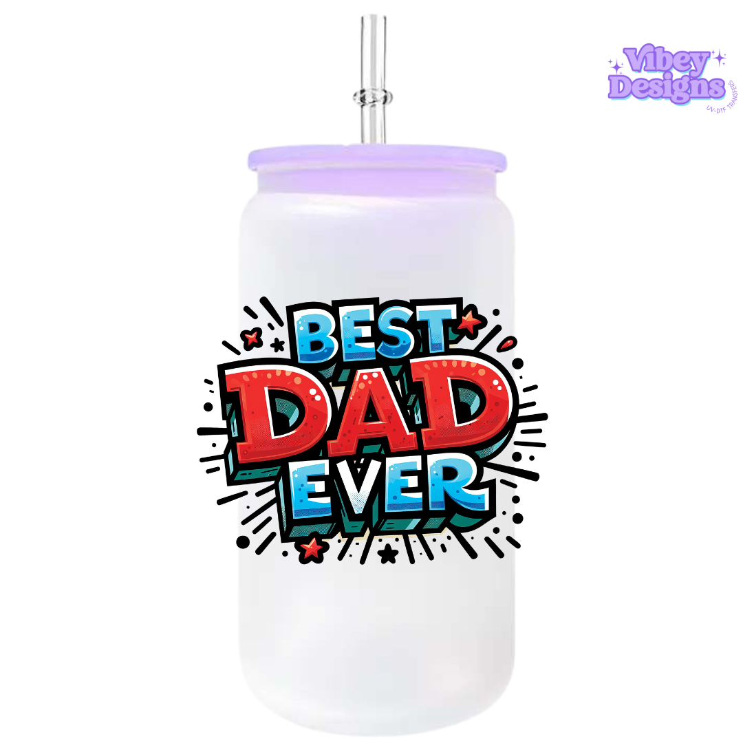 UV-DTF Transfer for Bottle, Glass, Mug, Diary - Best Dad Ever