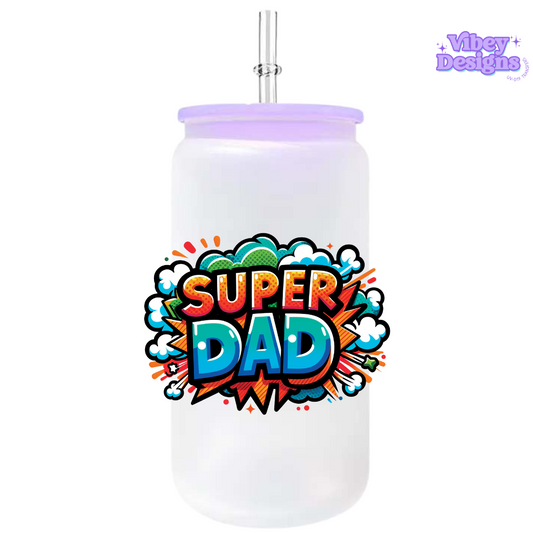 UV-DTF Transfer for Bottle, Glass, Mug, Diary - Super Dad