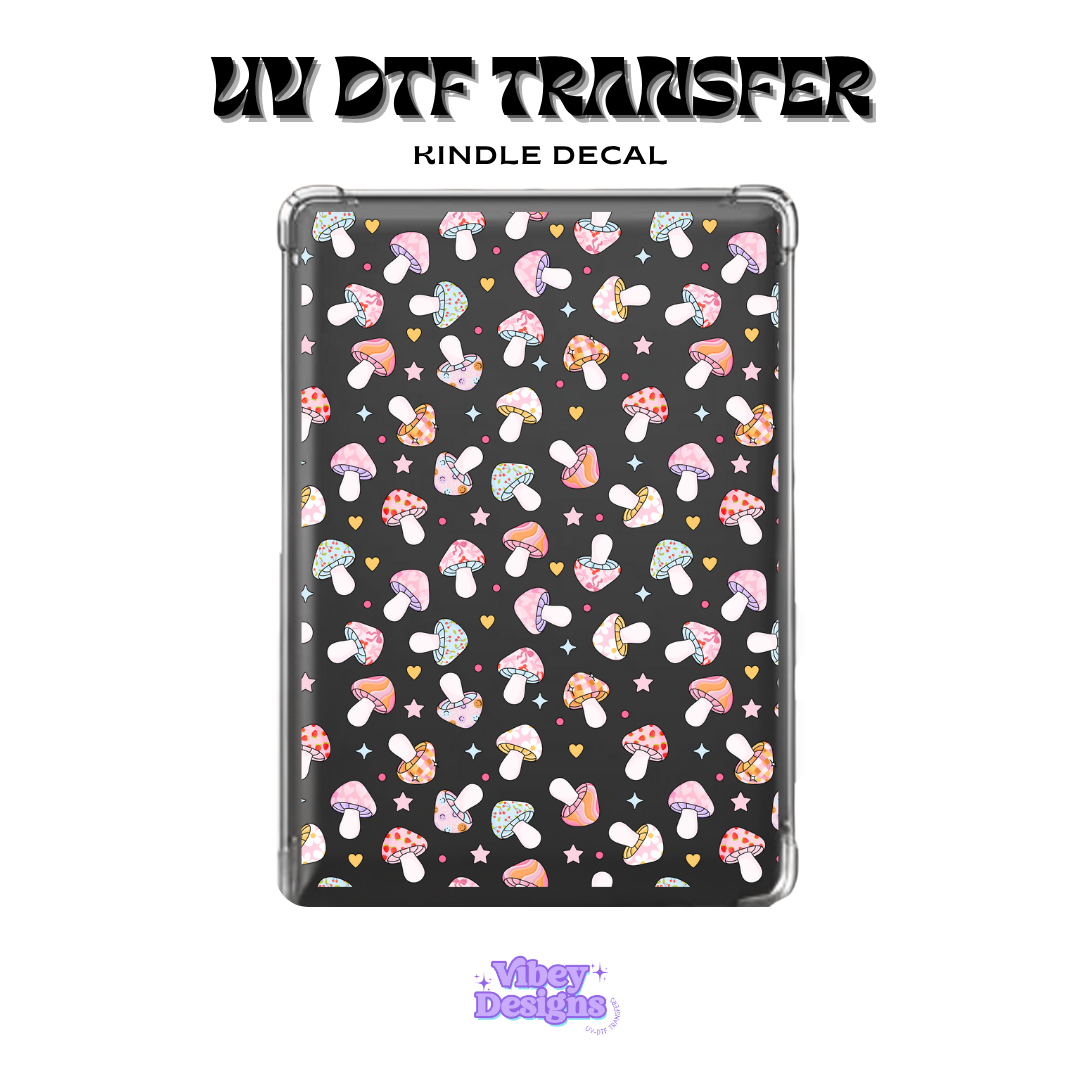 UV DTF Kindle Decal - Pastel Mushrooms