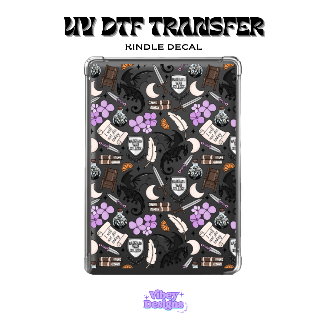 UV DTF Kindle Decal - Fourth Wing