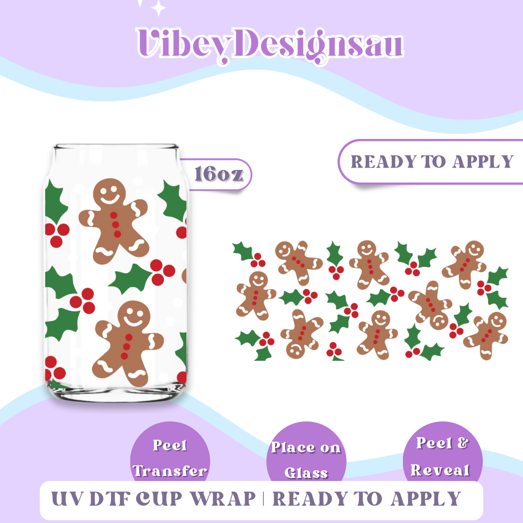 RTS 16OZ Cup Wrap - Gingerbread Men