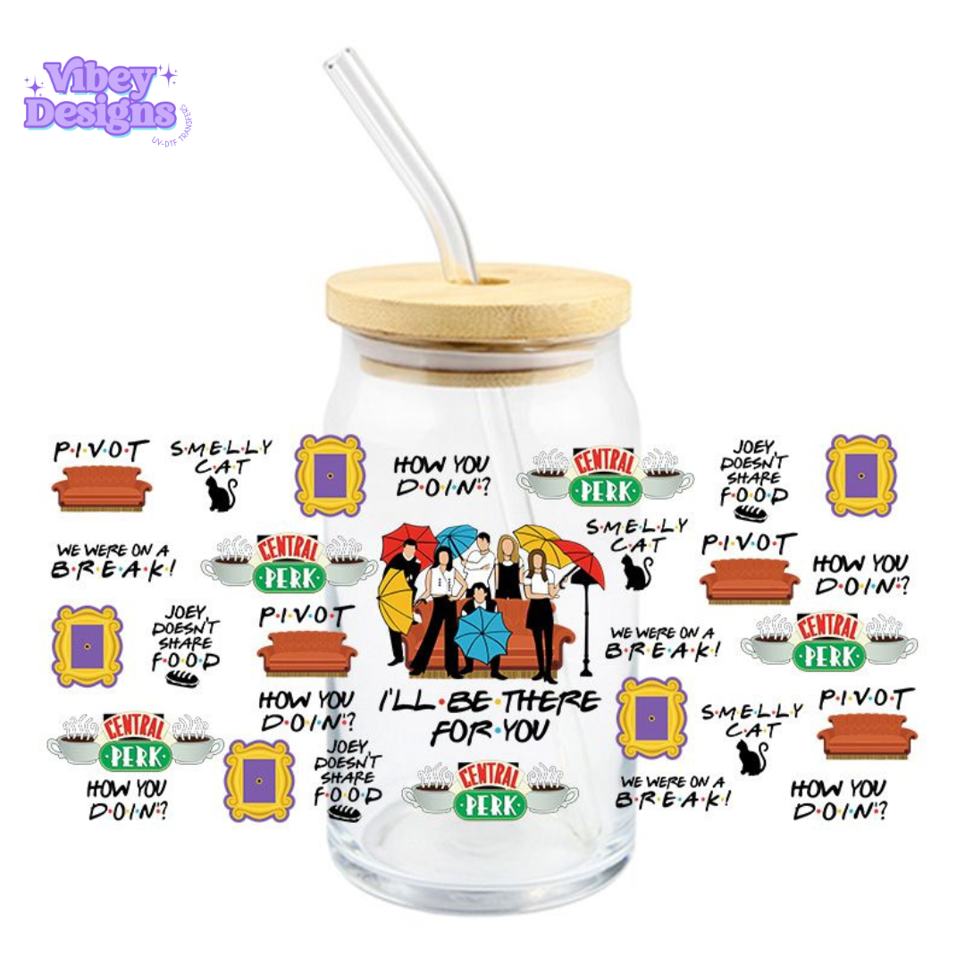 Uv Dtf Wrap For 16oz Libbey Glass - Friends