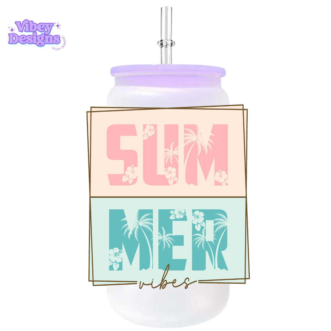 RTS UV-DTF Transfer for Bottle, Glass, Mug, Diary - Summer Vibes