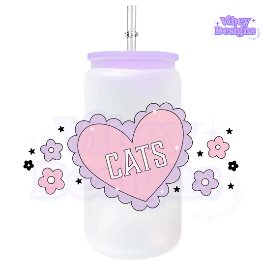 Uv Dtf Wrap For 16oz Libbey Glass - Cat Lover