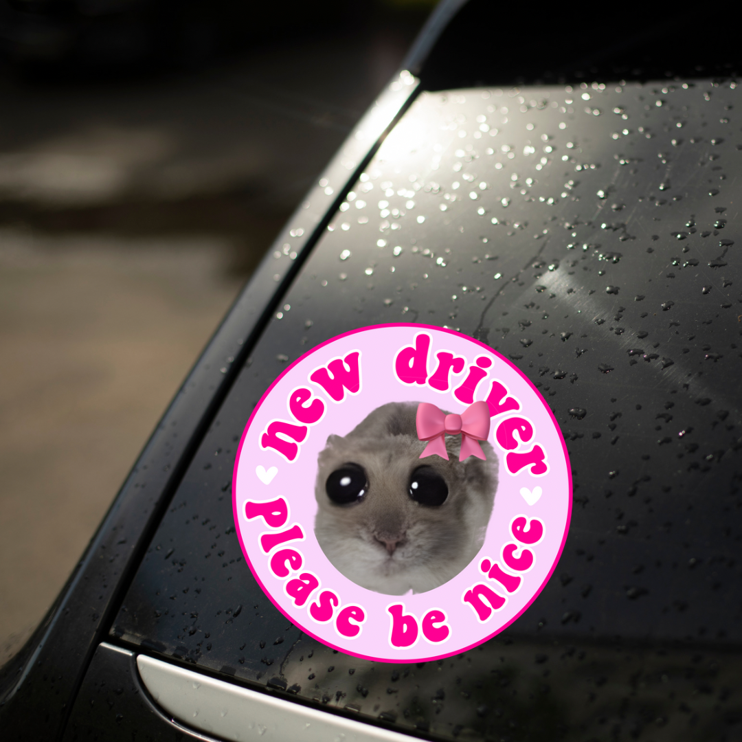 UV DTF Car Window Decal - Cute Hampster 2