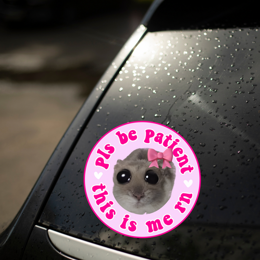 UV DTF Car Window Decal - Cute Hampster 1