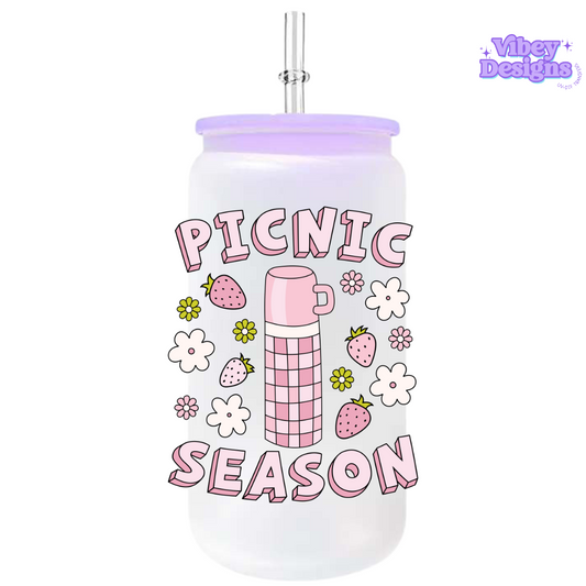 Uv Dtf Wrap For 16oz Libbey Glass - Picnic Season