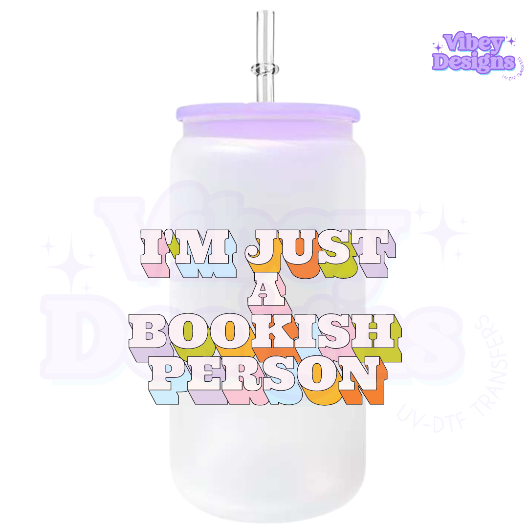 Uv Dtf Wrap For 16oz Libbey Glass - Just A Bookish Person