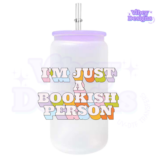 Uv Dtf Wrap For 16oz Libbey Glass - Just A Bookish Person