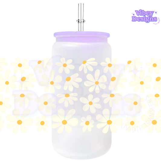 Uv Dtf Wrap For 16oz Libbey Glass - Spring Daisies