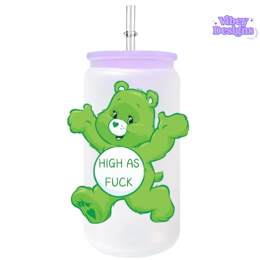 UV-DTF Transfer for Bottle, Glass, Mug, Diary - Green Swear Bear