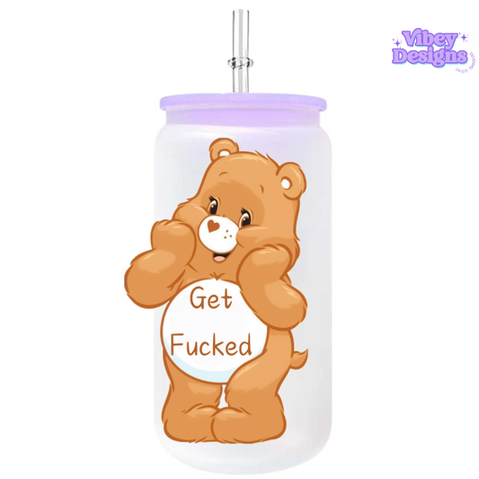 UV-DTF Transfer for Bottle, Glass, Mug, Diary - Orange Swear Bear