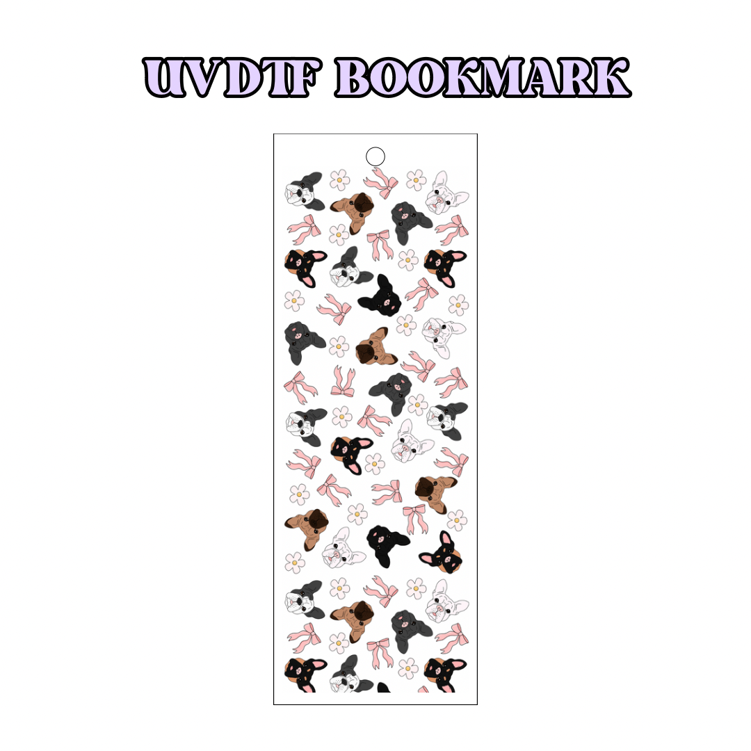 UV-DTF Bookmark Transfer - Frenchies & Bows