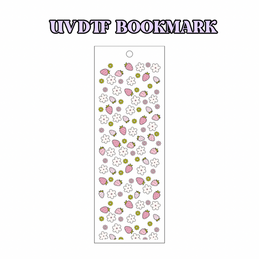 UV-DTF Bookmark Transfer - Pink Strawberries