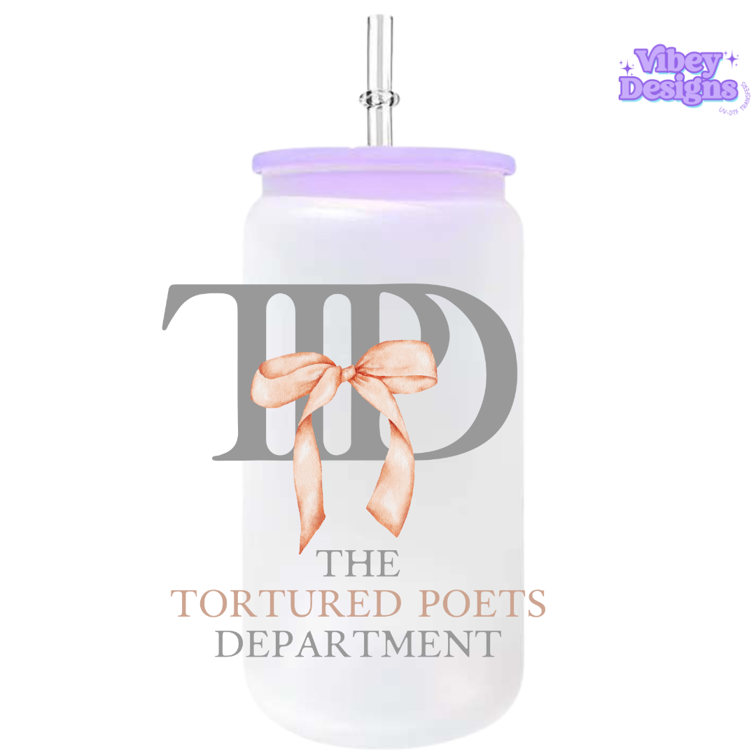 UV-DTF Transfer for Bottle, Glass, Mug, Diary - TS Tortured Poets Department Bow