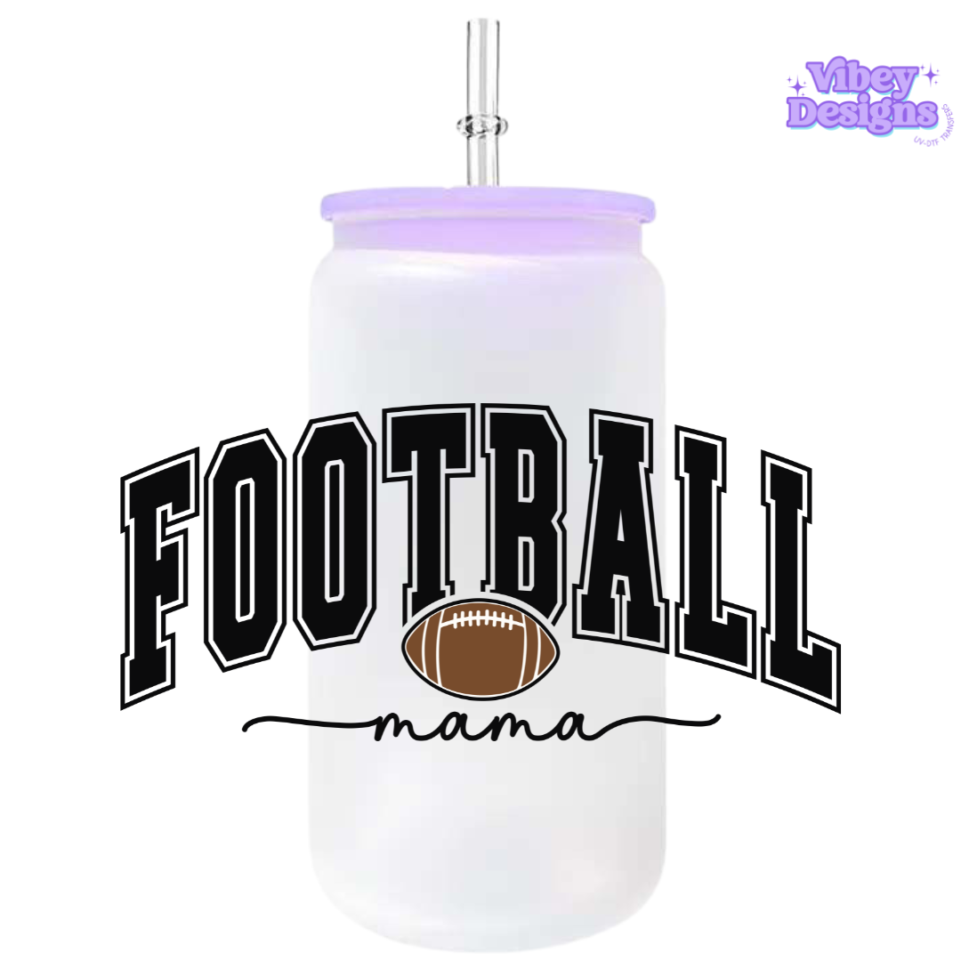 RTS UV-DTF Transfer for Bottle, Glass, Mug, Diary - Football Mama