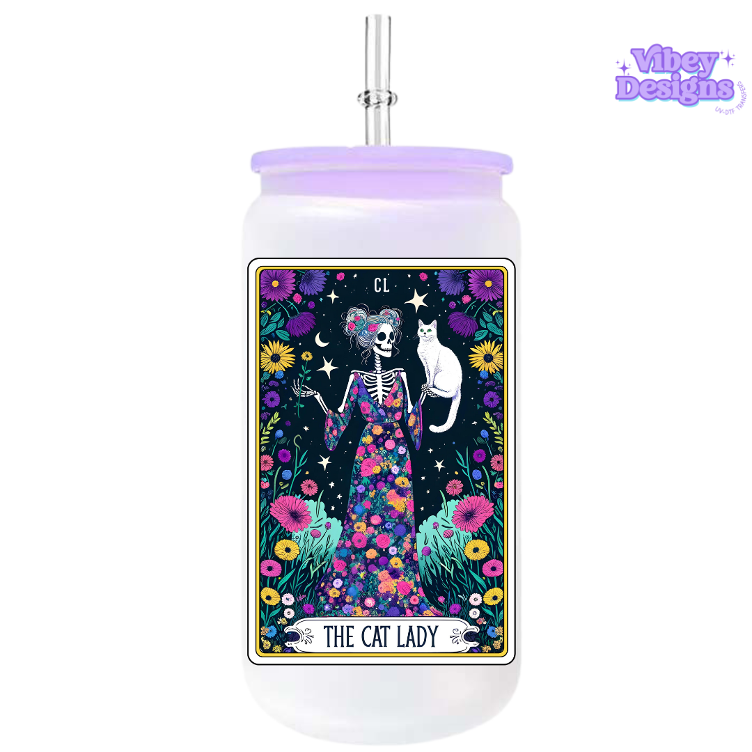 UV-DTF Transfer for Bottle, Glass, Mug, Diary - The Cat Lady