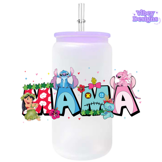 UV-DTF Transfer for Bottle, Glass, Mug, Diary - Mama Cartoon