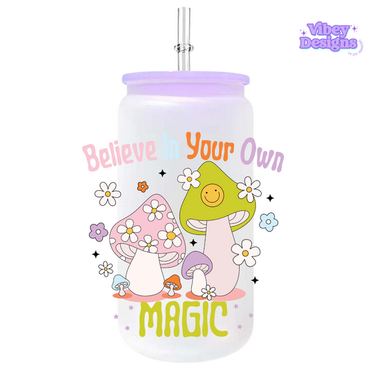 RTS UV-DTF Transfer for Bottle, Glass, Mug, Diary - Believe In Your Own Magic colour