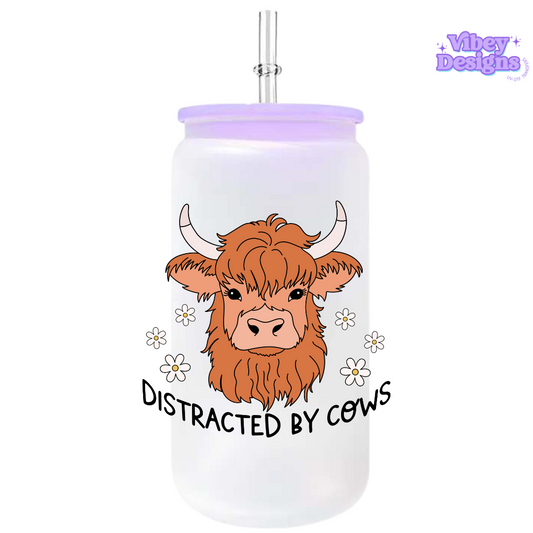 RTS UV-DTF Transfer for Bottle, Glass, Mug, Diary - Easily distracted by cows